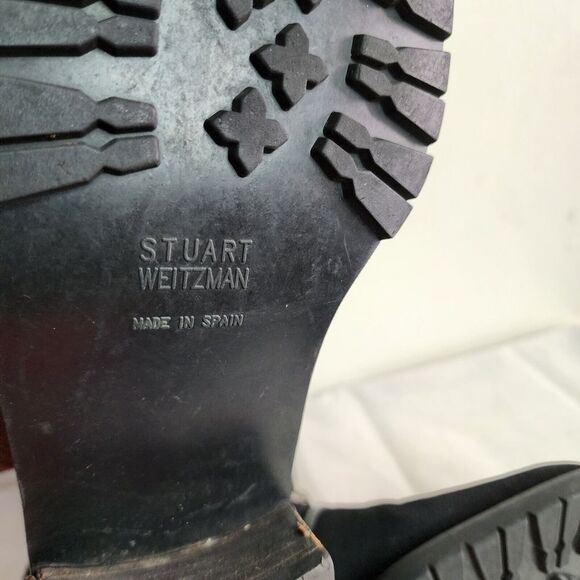 Stuart Weitzman Woman's Lace Up Combat Boots Black Size 9.5B Shoes Side Zip up - Picture 13 of 14